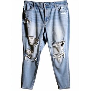 American Eagle High Rise Jegging Jeans Womens 16 Short Light Wash‎ Distressed